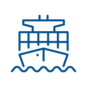Simple drawing of a cargo vessel