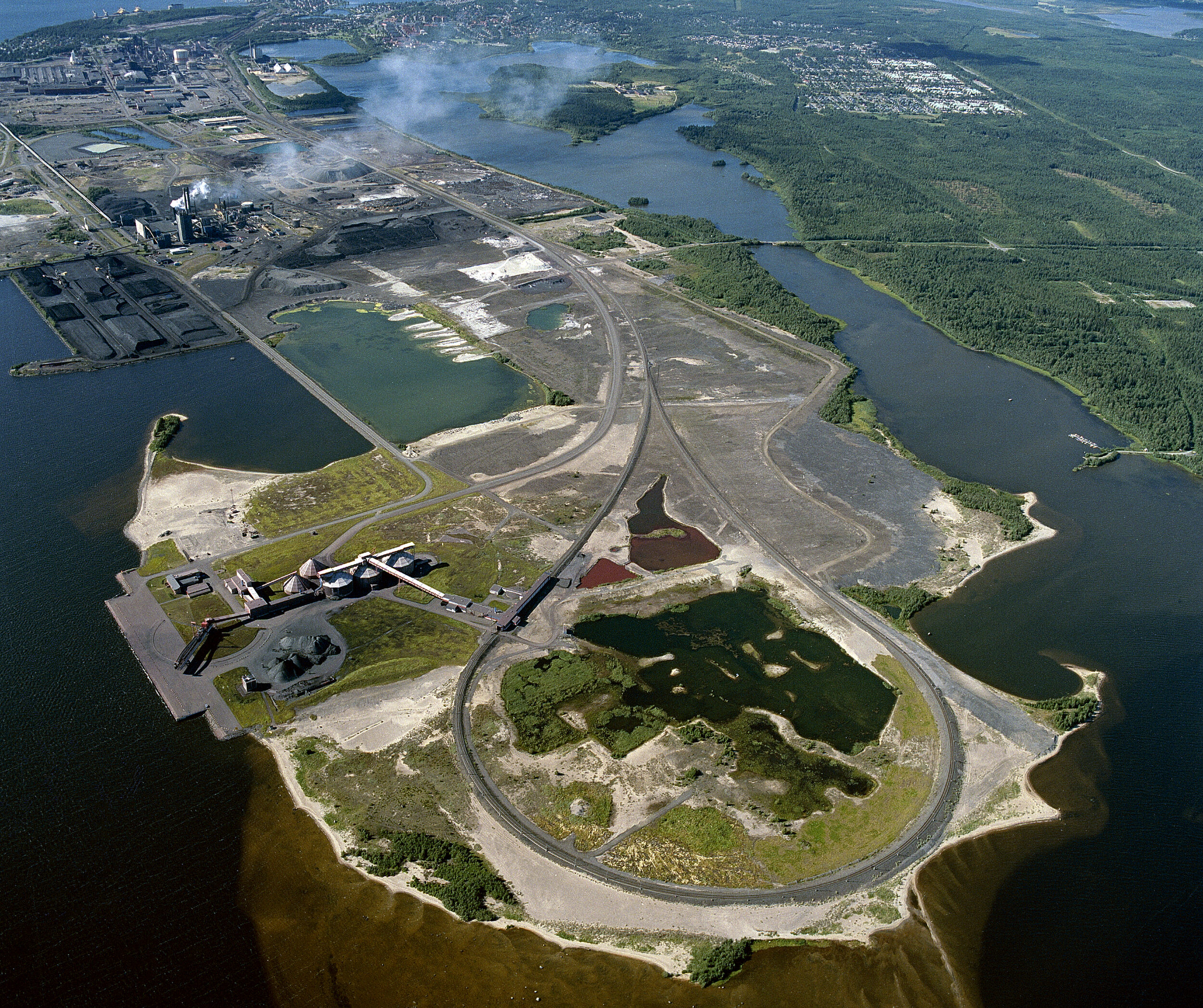 Aerial photo over Luleå Ore Port